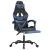 Scaun gaming pivotant/suport picioare negru/albastru piele eco GartenMobel Dekor