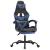 Scaun gaming pivotant/suport picioare negru/albastru piele eco GartenMobel Dekor