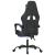 Scaun gaming pivotant/suport picioare negru/albastru piele eco GartenMobel Dekor