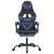 Scaun gaming pivotant/suport picioare negru/albastru piele eco GartenMobel Dekor