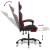 Scaun de gaming pivotant/suport picioare negru/roșu piele eco GartenMobel Dekor