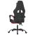 Scaun de gaming pivotant/suport picioare negru/roșu piele eco GartenMobel Dekor