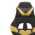 Scaun de gaming pivotant/suport picioare negru/auriu piele eco GartenMobel Dekor