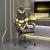 Scaun de gaming pivotant/suport picioare negru/auriu piele eco GartenMobel Dekor