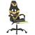Scaun de gaming pivotant/suport picioare negru/auriu piele eco GartenMobel Dekor