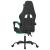 Scaun de gaming pivotant/suport picioare negru/verde piele eco GartenMobel Dekor