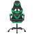 Scaun de gaming pivotant/suport picioare negru/verde piele eco GartenMobel Dekor