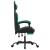 Scaun de gaming pivotant/suport picioare negru/verde piele eco GartenMobel Dekor