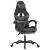 Scaun de gaming pivotant/suport picioare negru/gri piele eco GartenMobel Dekor
