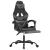 Scaun de gaming pivotant/suport picioare negru/gri piele eco GartenMobel Dekor