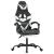 Scaun gaming pivotant/suport picioare negru/alb piele eco GartenMobel Dekor