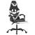 Scaun gaming pivotant/suport picioare negru/alb piele eco GartenMobel Dekor