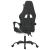 Scaun gaming pivotant/suport picioare negru/alb piele eco GartenMobel Dekor