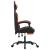 Scaun de gaming pivotant/suport picioare negru/oranj piele eco GartenMobel Dekor