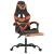Scaun de gaming pivotant/suport picioare negru/oranj piele eco GartenMobel Dekor