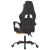 Scaun de gaming pivotant/suport picioare negru/oranj piele eco GartenMobel Dekor