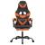 Scaun de gaming pivotant/suport picioare negru/oranj piele eco GartenMobel Dekor