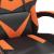 Scaun de gaming pivotant/suport picioare negru/oranj piele eco GartenMobel Dekor