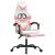 Scaun de gaming pivotant cu suport picioare alb&roz piele eco GartenMobel Dekor