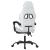 Scaun de gaming pivotant cu suport picioare alb&negru piele eco GartenMobel Dekor