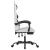 Scaun de gaming pivotant cu suport picioare alb&negru piele eco GartenMobel Dekor