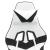 Scaun de gaming pivotant cu suport picioare alb&negru piele eco GartenMobel Dekor