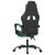 Scaun de gaming pivotant/suport picioare negru/verde piele eco GartenMobel Dekor