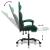 Scaun de gaming pivotant/suport picioare negru/verde piele eco GartenMobel Dekor