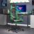 Scaun de gaming pivotant/suport picioare negru/verde piele eco GartenMobel Dekor
