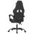 Scaun de gaming pivotant/suport picioare negru/gri piele eco GartenMobel Dekor
