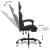 Scaun de gaming pivotant/suport picioare negru/gri piele eco GartenMobel Dekor