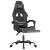 Scaun de gaming pivotant/suport picioare negru/gri piele eco GartenMobel Dekor