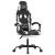 Scaun gaming pivotant/suport picioare negru/alb piele eco GartenMobel Dekor