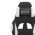 Scaun gaming pivotant/suport picioare negru/alb piele eco GartenMobel Dekor