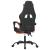 Scaun de gaming pivotant/suport picioare negru/oranj piele eco GartenMobel Dekor