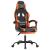 Scaun de gaming pivotant/suport picioare negru/oranj piele eco GartenMobel Dekor