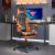 Scaun de gaming pivotant/suport picioare negru/oranj piele eco GartenMobel Dekor