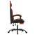 Scaun de gaming pivotant/suport picioare negru/oranj piele eco GartenMobel Dekor