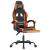 Scaun de gaming pivotant/suport picioare negru/oranj piele eco GartenMobel Dekor