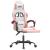 Scaun de gaming pivotant cu suport picioare, alb&roz, piele eco GartenMobel Dekor