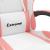 Scaun de gaming pivotant cu suport picioare, alb&roz, piele eco GartenMobel Dekor
