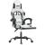 Scaun de gaming pivotant cu suport picioare alb&negru piele eco GartenMobel Dekor