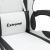 Scaun de gaming pivotant cu suport picioare alb&negru piele eco GartenMobel Dekor