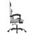 Scaun de gaming pivotant cu suport picioare alb&negru piele eco GartenMobel Dekor