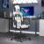 Scaun de gaming pivotant cu suport picioare alb&negru piele eco GartenMobel Dekor