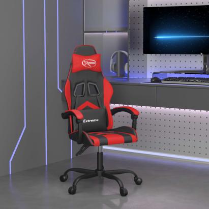 Scaun de gaming pivotant, negru și roșu, piele ecologică GartenMobel Dekor