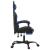 Scaun gaming pivotant/suport picioare negru/albastru piele eco GartenMobel Dekor