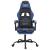 Scaun gaming pivotant/suport picioare negru/albastru piele eco GartenMobel Dekor