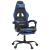 Scaun gaming pivotant/suport picioare negru/albastru piele eco GartenMobel Dekor