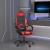 Scaun de gaming pivotant/suport picioare negru/roșu piele eco GartenMobel Dekor